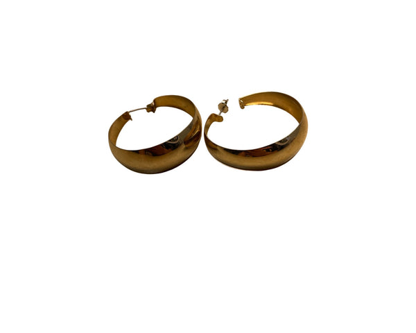 Gold-Tone Wide Hoop Earrings For Women