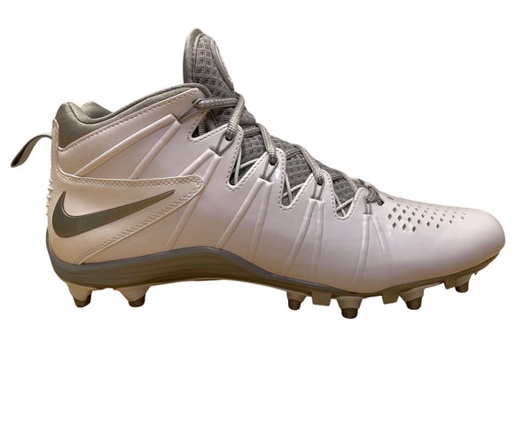 Nike Men’s White/Gray Huarache Lacrosse Performance Football Cleats Size 10.5