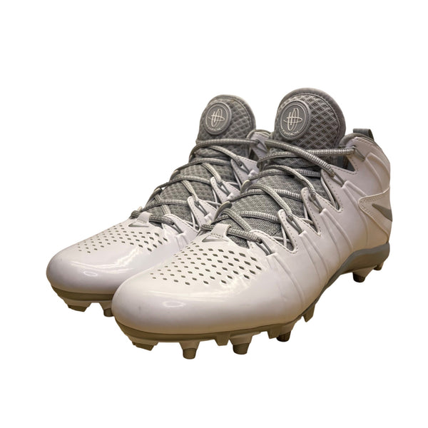 Nike Men’s White/Gray Huarache Lacrosse Performance Football Cleats Size 10.5