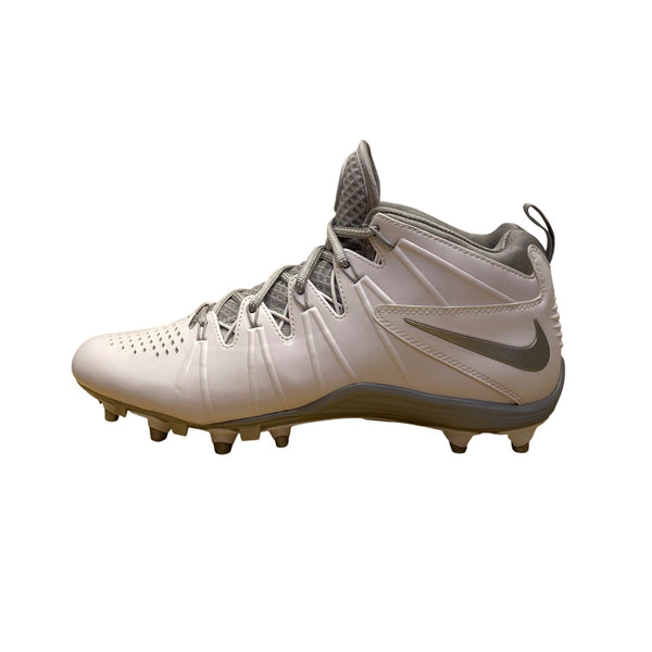 Nike Men’s White/Gray Huarache Lacrosse Performance Football Cleats Size 10.5