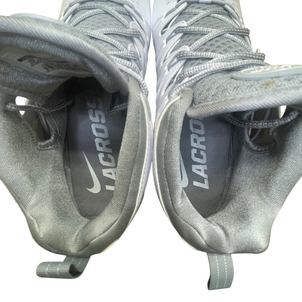 Nike Men’s White/Gray Huarache Lacrosse Performance Football Cleats Size 10.5