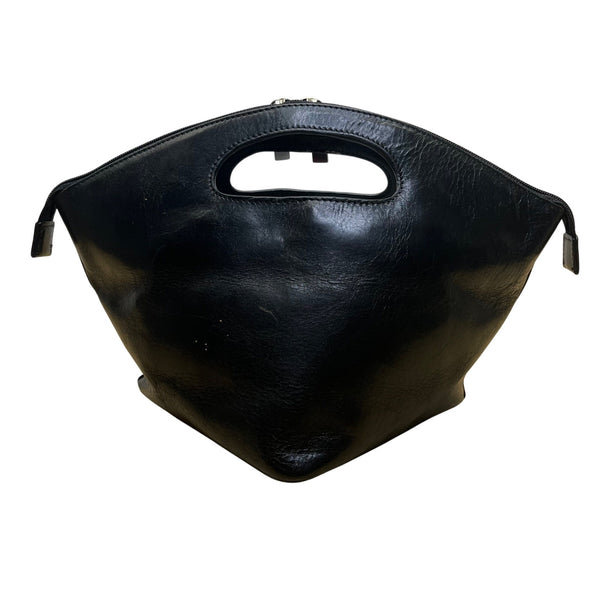 Hobo International Womens Black Leather With Handle Cutout & Zip Closure Handbag