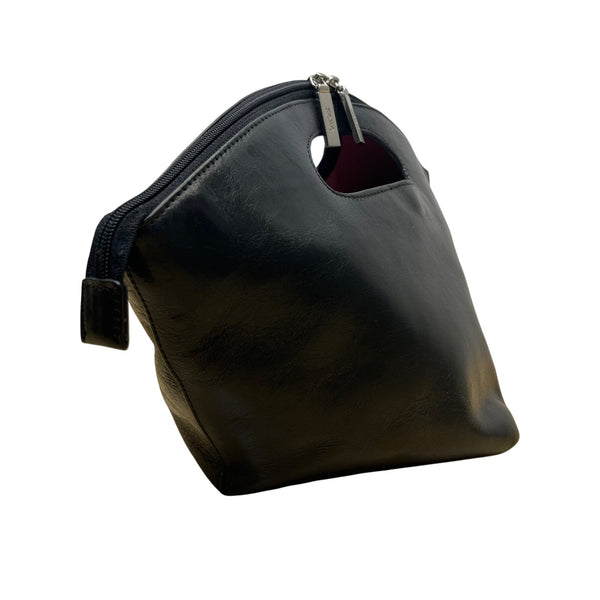 Hobo International Womens Black Leather With Handle Cutout & Zip Closure Handbag