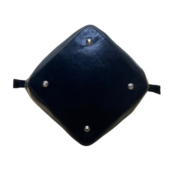 Hobo International Womens Black Leather With Handle Cutout & Zip Closure Handbag