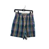 Fundamental Things Plaid Womens Shorts Linen Cotton Multicolor Size 8