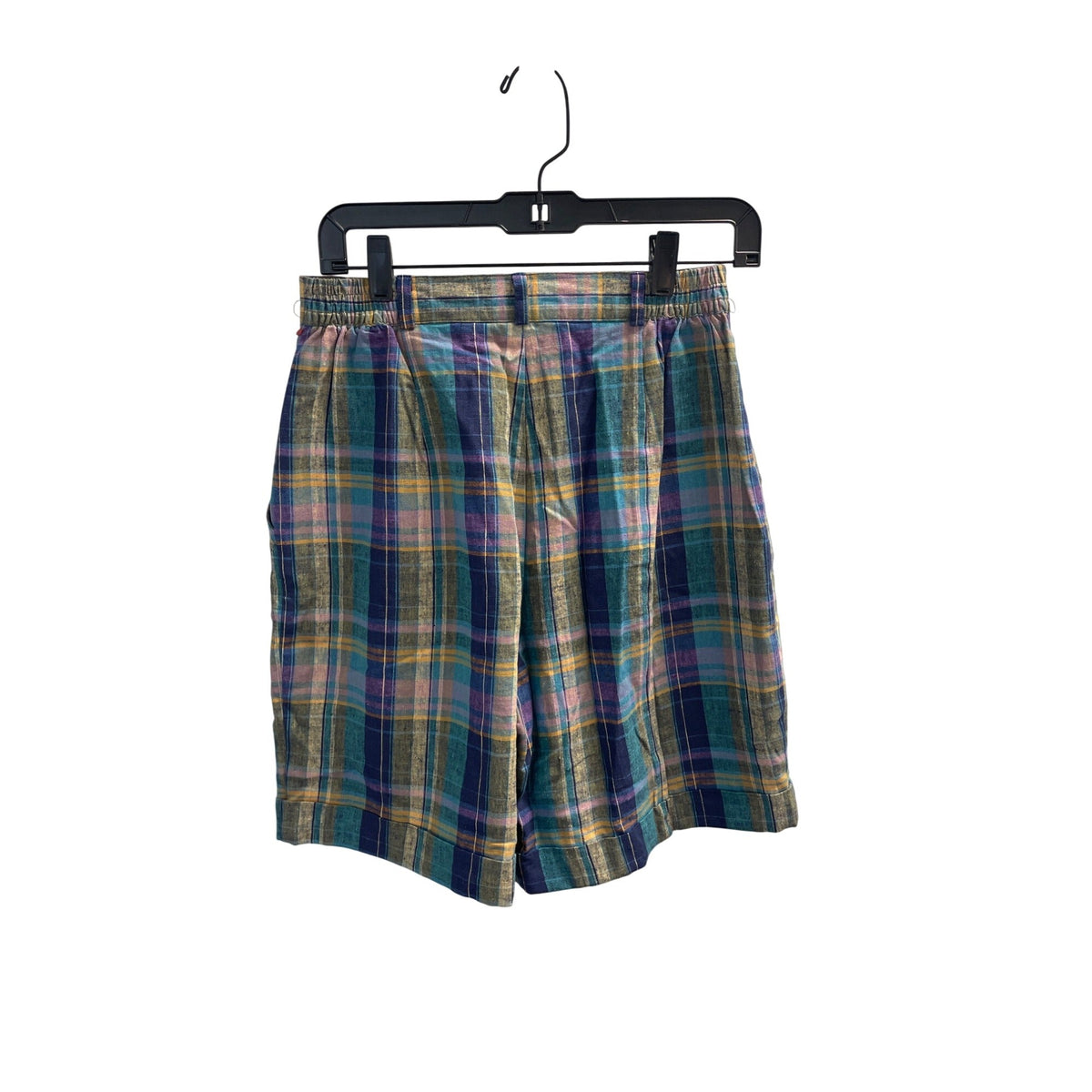 Fundamental Things Plaid Womens Shorts Linen Cotton Multicolor Size 8