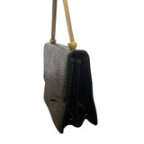 International Black Snake Print Gold Tone Handle Faux Leather Envelope Clutch