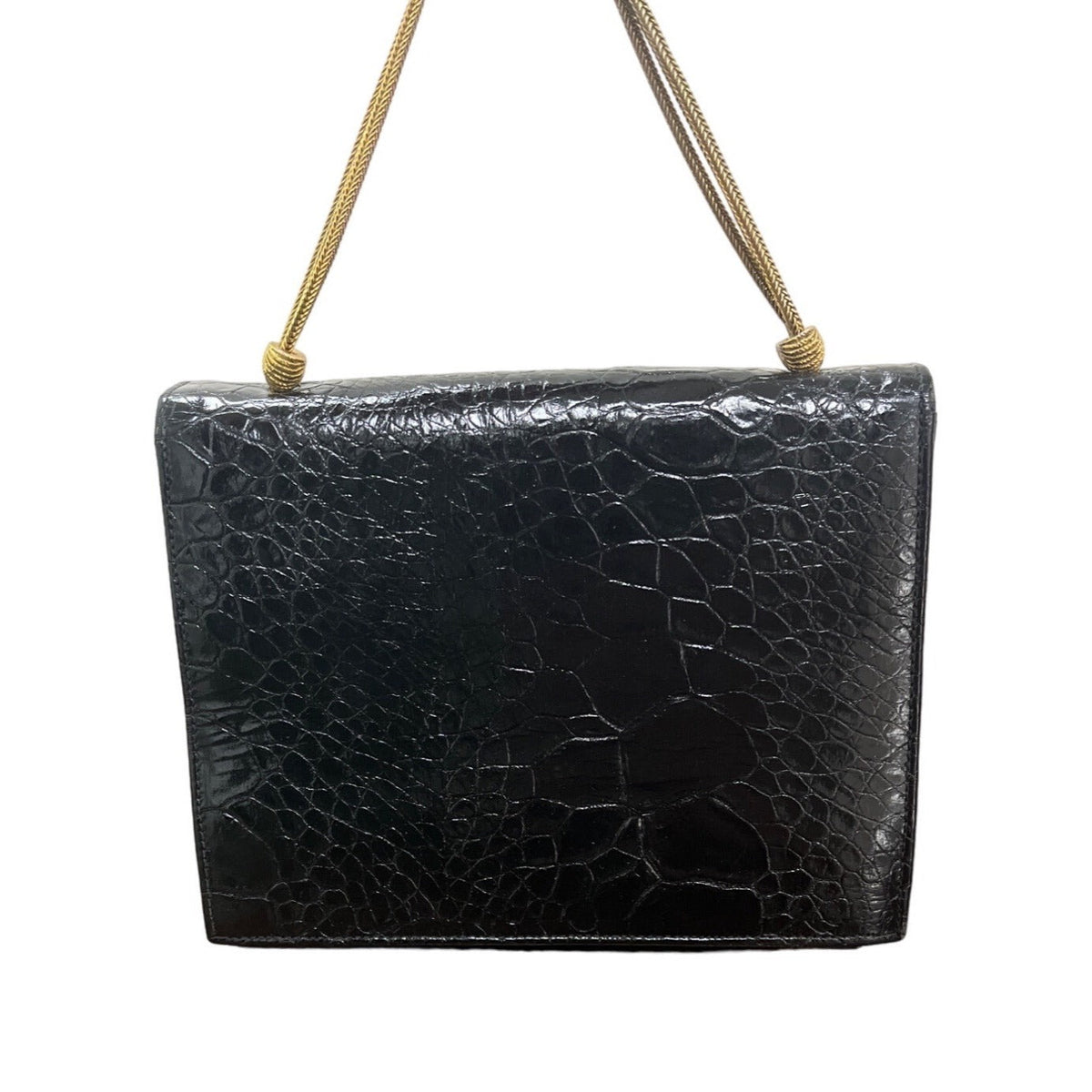 International Black Snake Print Gold Tone Handle Faux Leather Envelope Clutch