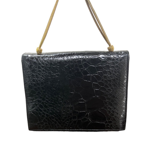 International Black Snake Print Gold Tone Handle Faux Leather Envelope Clutch