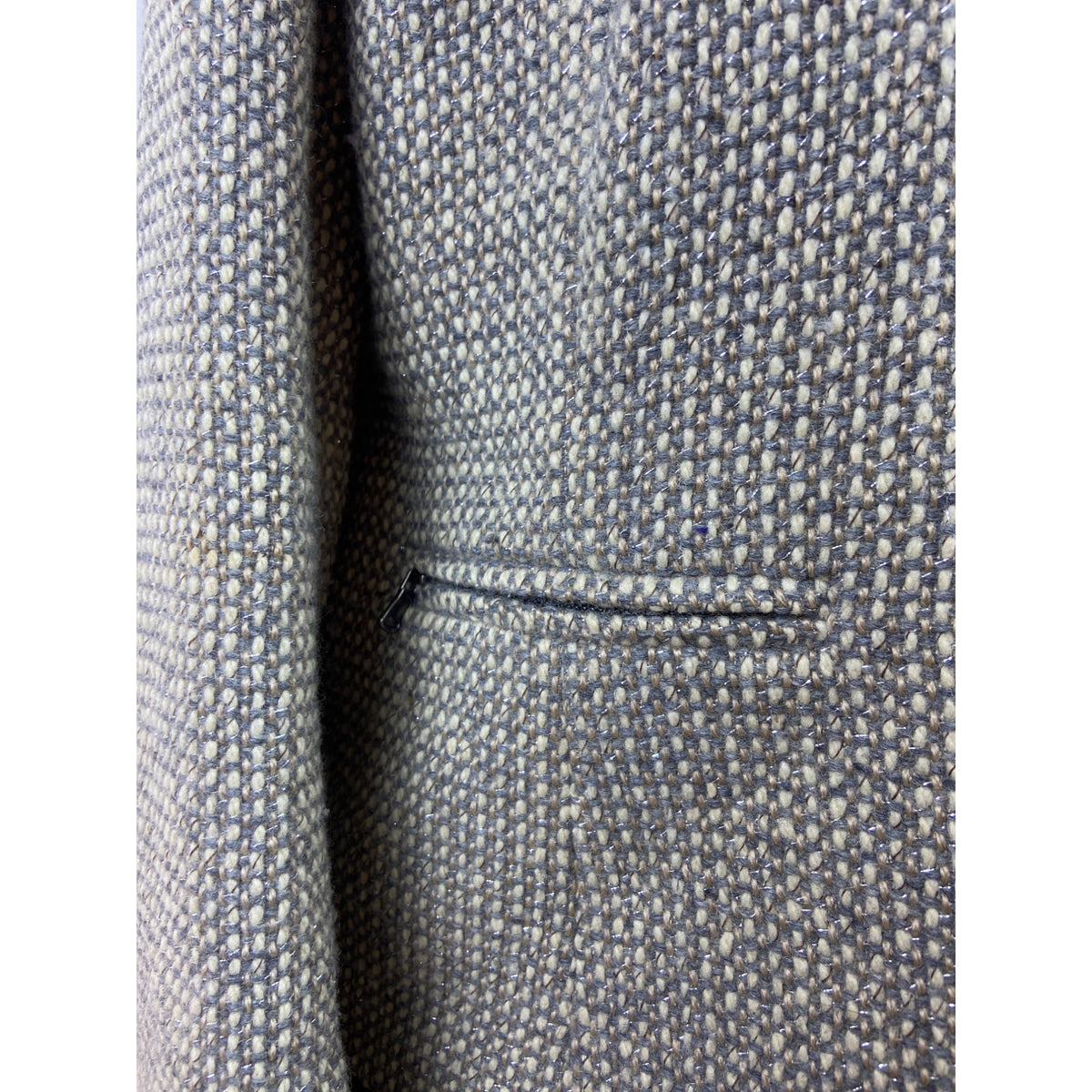 Talbots Womens Grey Textured Tweed Moto Jacket With Zipper & Pockets Sz 8