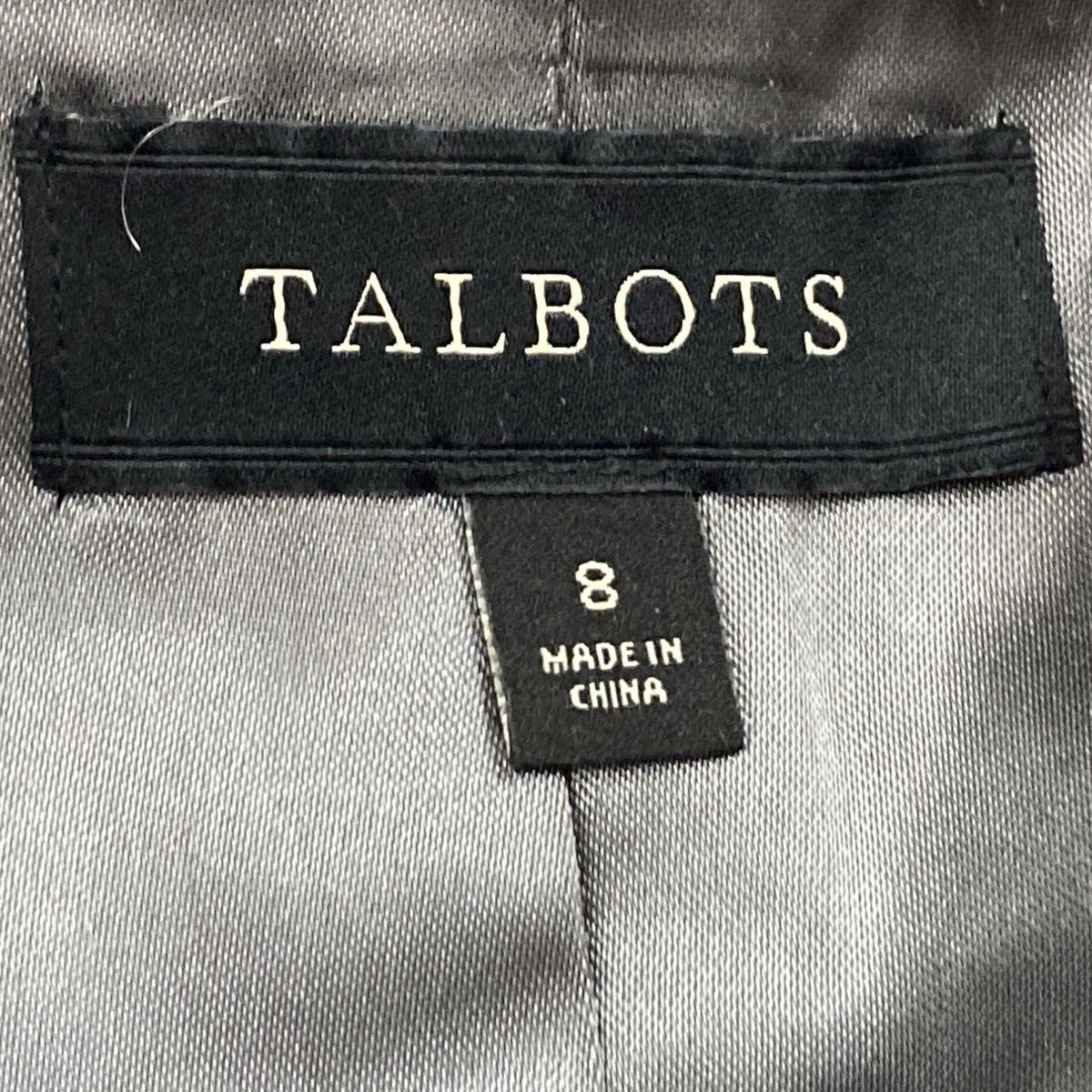 Talbots Womens Grey Textured Tweed Moto Jacket With Zipper & Pockets Sz 8