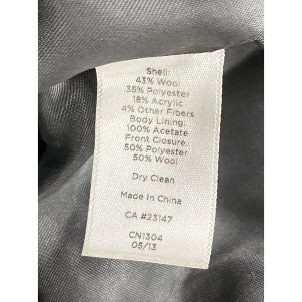 Talbots Womens Grey Textured Tweed Moto Jacket With Zipper & Pockets Sz 8