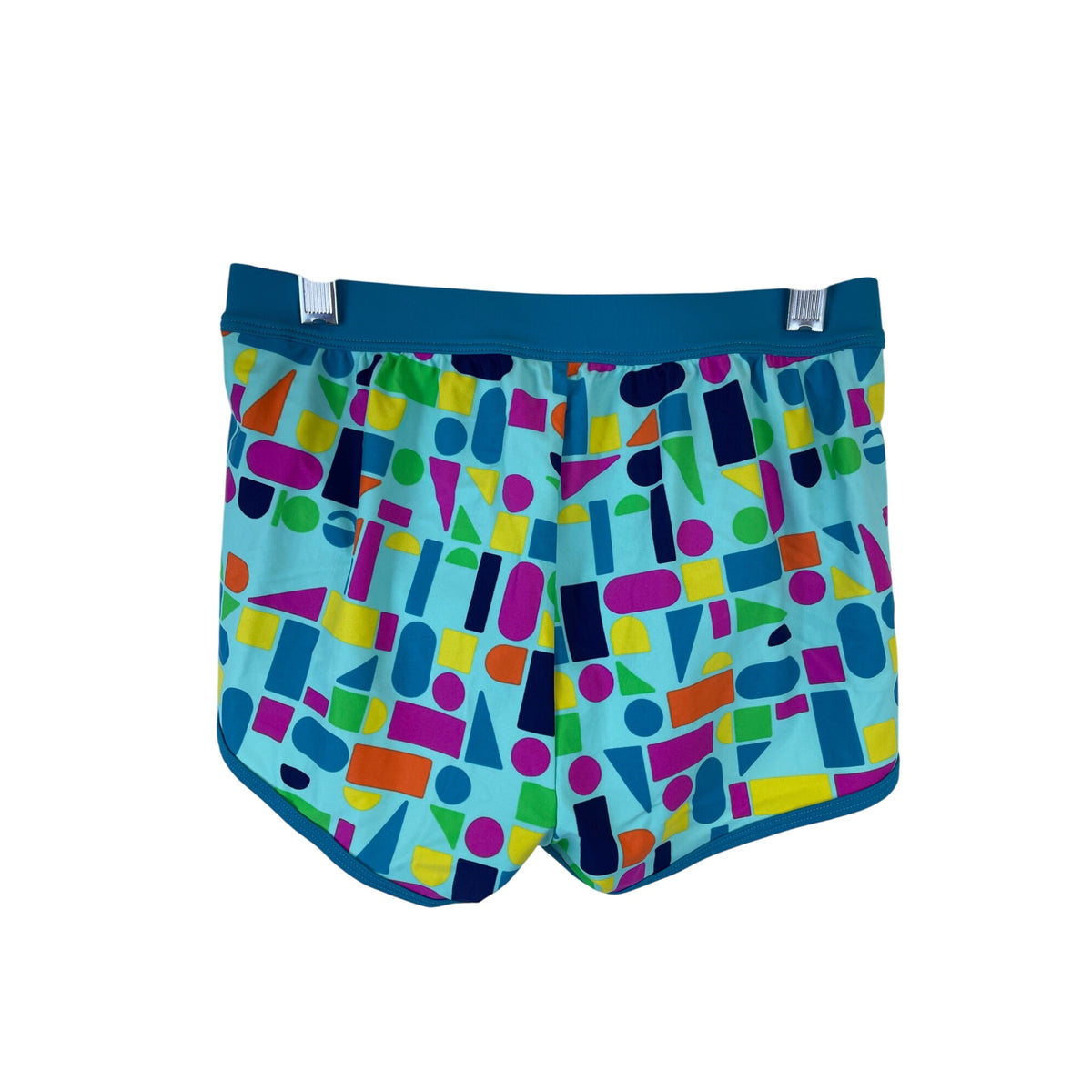 L.L.Bean Girls Teal Multicolor Waterport Swim Tankini Set UPF 50+ Geometric Print Size 10