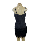 Milly Women's Black Fringe Sleeveless Mini Dress Sz 6 - New
