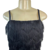 Milly Women's Black Fringe Sleeveless Mini Dress Sz 6 - New