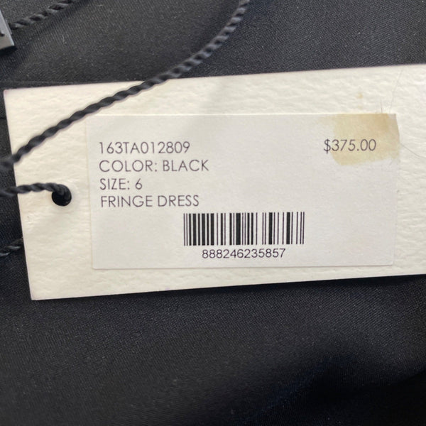 Milly Women's Black Fringe Sleeveless Mini Dress Sz 6 - New