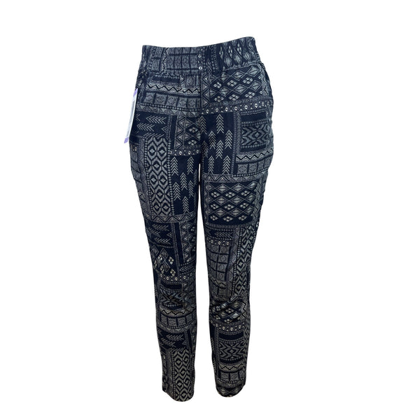 Jessica Simpson Women’s Black Soft Pants Pattern Elastic Waist Size XS - New