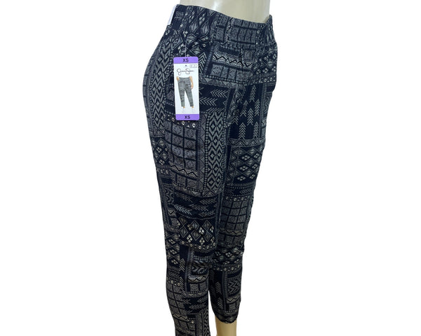 Jessica Simpson Women’s Black Soft Pants Pattern Elastic Waist Size XS - New