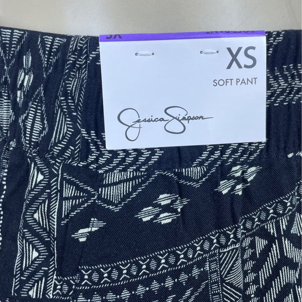 Jessica Simpson Women’s Black Soft Pants Pattern Elastic Waist Size XS - New