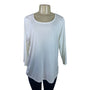 Charter Club Perfectly Soft Pima Cotton 3/4 Sleeve Womens White Top 1X