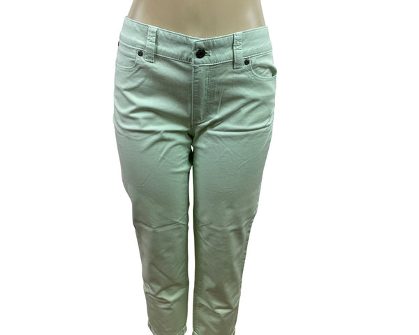 Talbots Womens Mint Green Capri Jeans Mid-Rise Slim Fit Size 6 - New