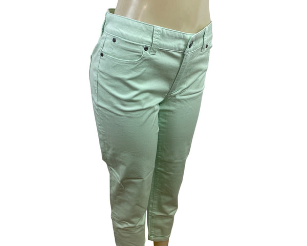 Talbots Womens Mint Green Capri Jeans Mid-Rise Slim Fit Size 6 - New