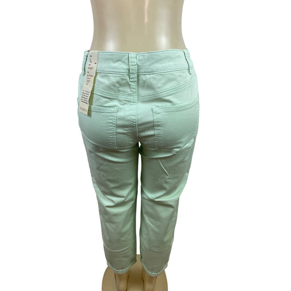 Talbots Womens Mint Green Capri Jeans Mid-Rise Slim Fit Size 6 - New