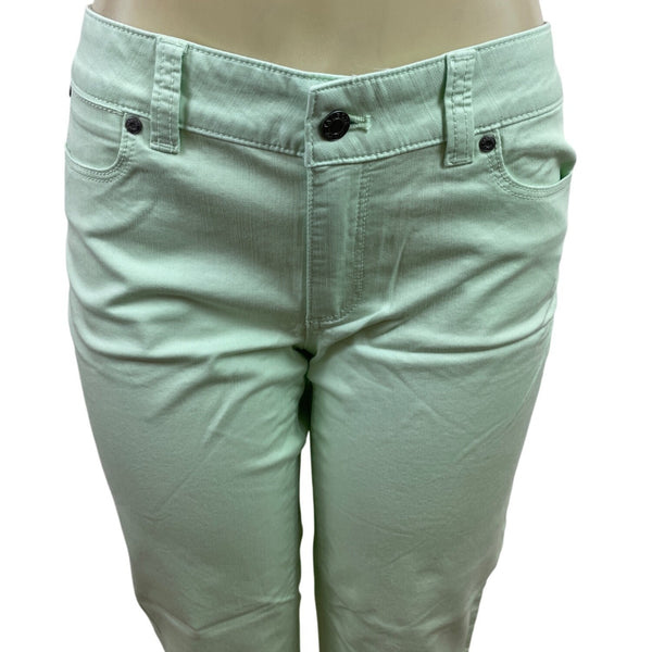 Talbots Womens Mint Green Capri Jeans Mid-Rise Slim Fit Size 6 - New