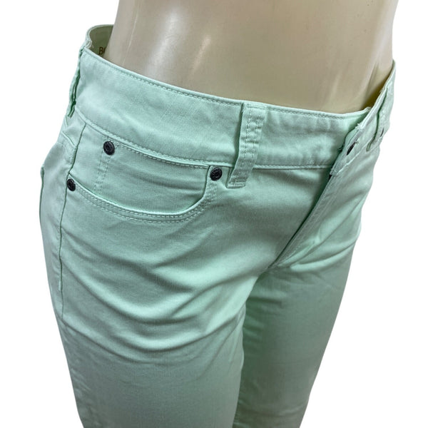 Talbots Womens Mint Green Capri Jeans Mid-Rise Slim Fit Size 6 - New