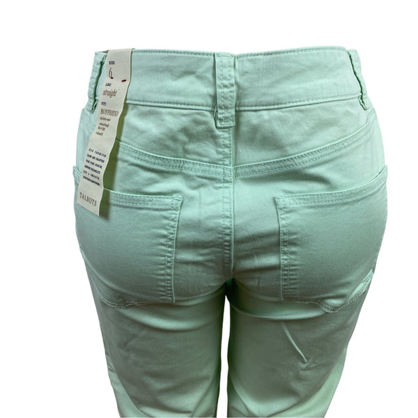 Talbots Womens Mint Green Capri Jeans Mid-Rise Slim Fit Size 6 - New