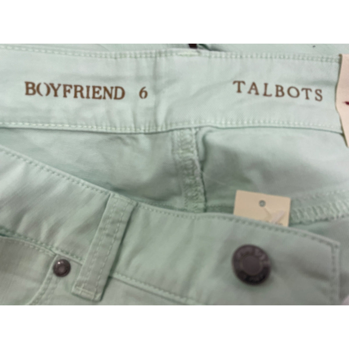 Talbots Womens Mint Green Capri Jeans Mid-Rise Slim Fit Size 6 - New