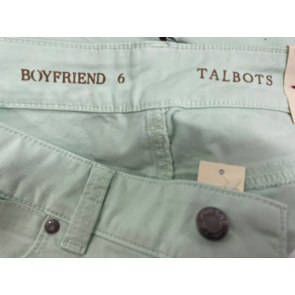 Talbots Womens Mint Green Capri Jeans Mid-Rise Slim Fit Size 6 - New