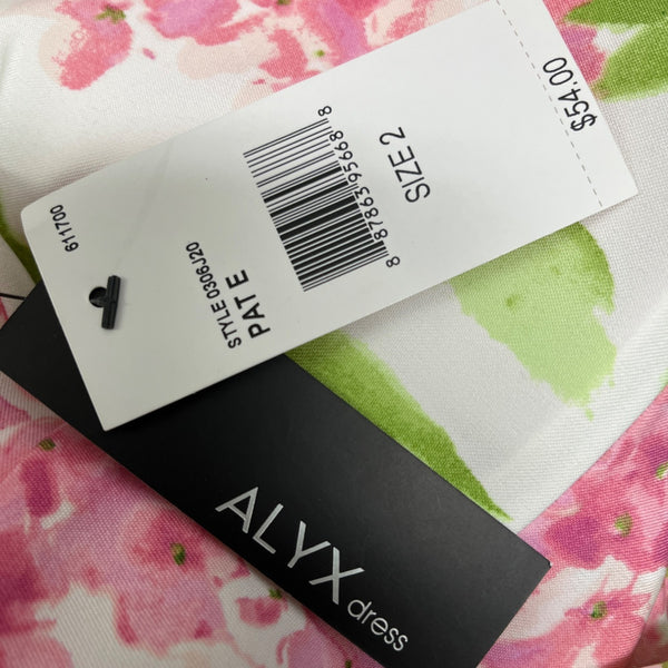 Alyx Womens Floral Print Dress Sleeveless Bright Pink & Green Size 2 - New