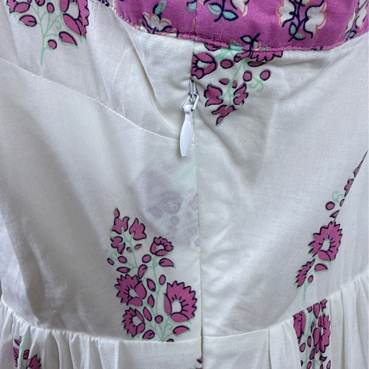 J.Crew Floral Sundress With Pink Embroidered Trim Sleeveless White Size 6 - New