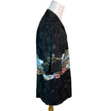 Bishop St. Apparel Hawaiian Shirt Black With Tropical Scene Size XL