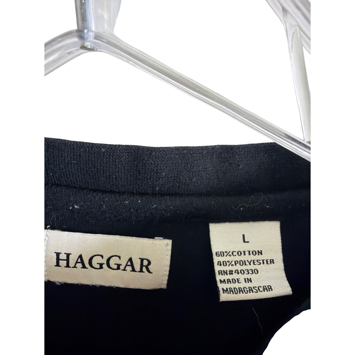 Haggar Mens Brown Cotton Polyester Henley Long Sleeve Shirt Size L