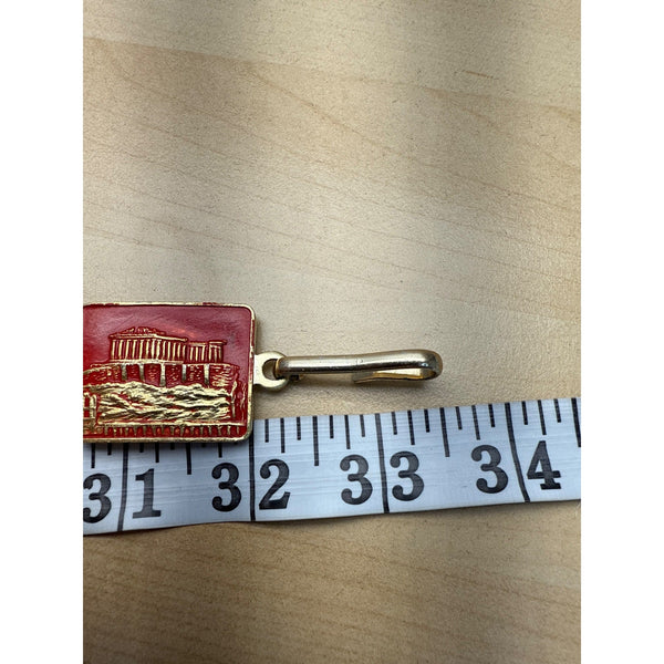 Vintage Red & Gold Enamel Souvenir Belt With Italian Landmark Designs Adjustable