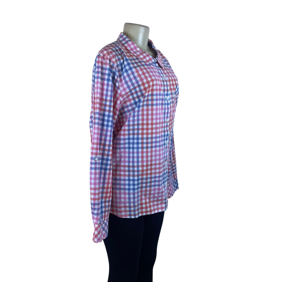 Tommy Hilfiger  Plaid Multicolor Women’s Button-Up Shirt Checked Pattern XXL