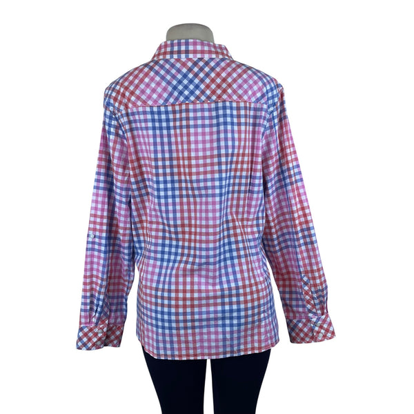 Tommy Hilfiger  Plaid Multicolor Women’s Button-Up Shirt Checked Pattern XXL