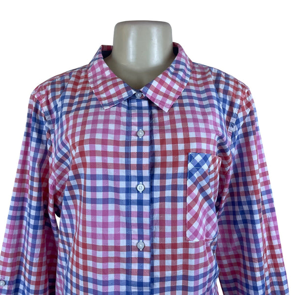 Tommy Hilfiger  Plaid Multicolor Women’s Button-Up Shirt Checked Pattern XXL