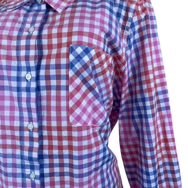 Tommy Hilfiger  Plaid Multicolor Women’s Button-Up Shirt Checked Pattern XXL
