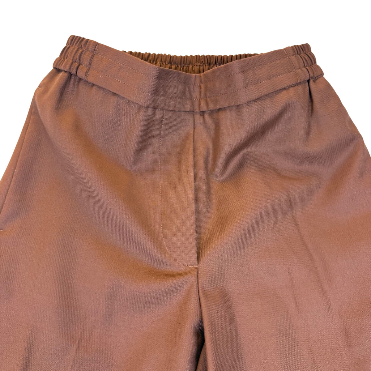 COS Women’s Brown Wool Wide-Leg Pants Elastic Waist Comfort Fit Size 2