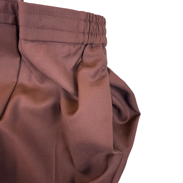 COS Women’s Brown Wool Wide-Leg Pants Elastic Waist Comfort Fit Size 2