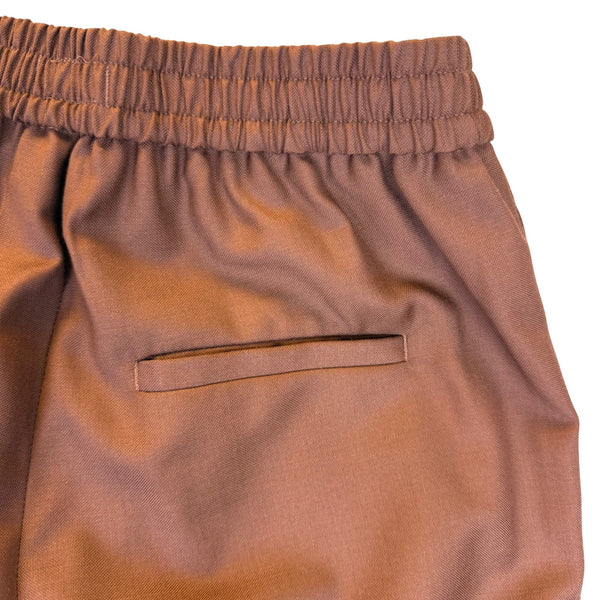 COS Women’s Brown Wool Wide-Leg Pants Elastic Waist Comfort Fit Size 2