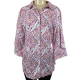 Chico’s Women's Pink Button Down Shirt Sz 3