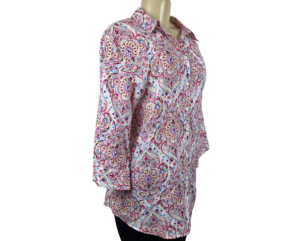 Chico’s Women's Pink Button Down Shirt Sz 3