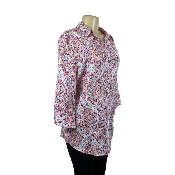 Chico’s Women's Pink Button Down Shirt Sz 3