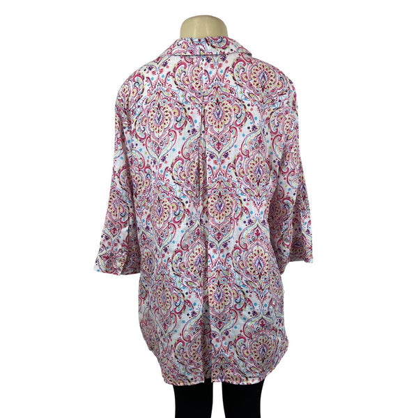 Chico’s Women's Pink Button Down Shirt Sz 3