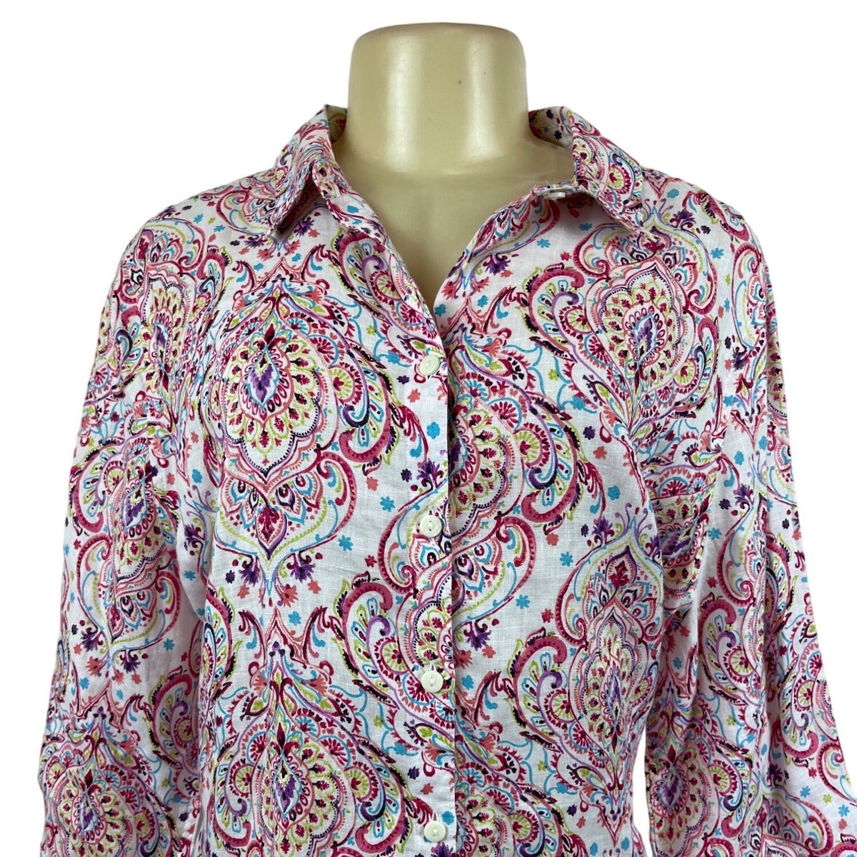 Chico’s Women's Pink Button Down Shirt Sz 3