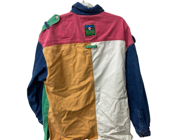 Together! Color Block Denim Button-Up